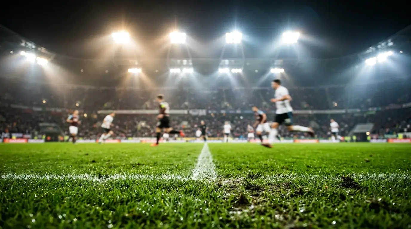 Apostas ao vivo no futebol com mercado in-play e estadio iluminado